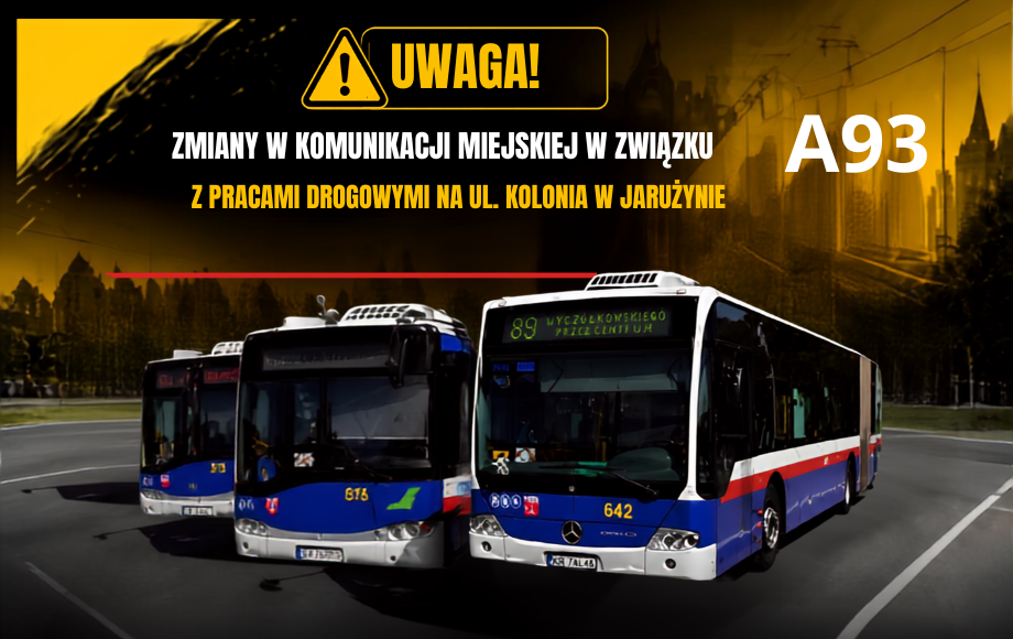 Zmiany w kursowaniu autobusu linii 93 w Jarużynie